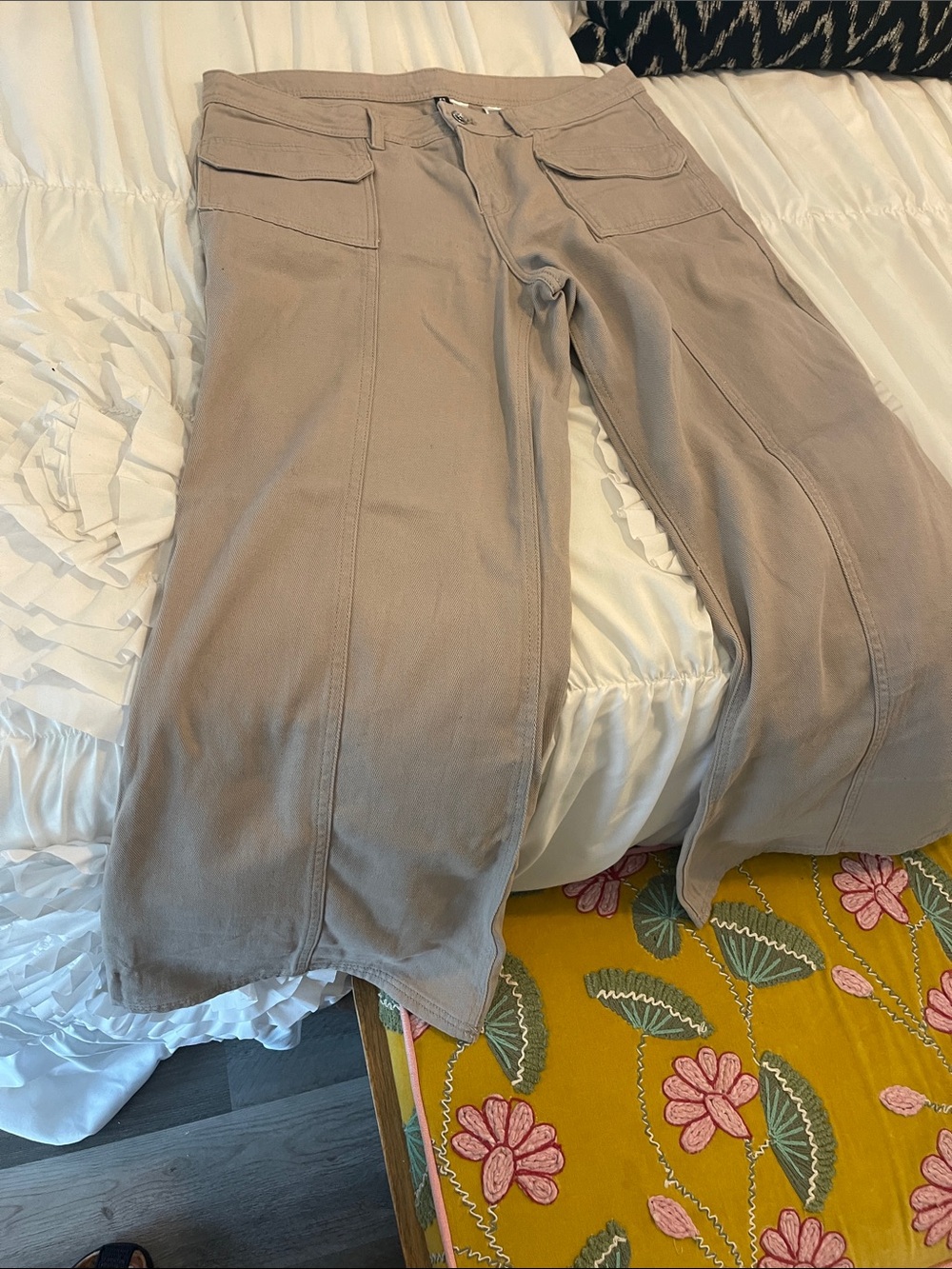 H&M/Divided Flare- Leg Jeans in Taupe